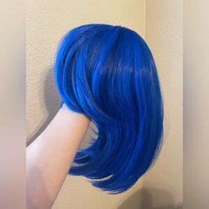 Blue bob wig